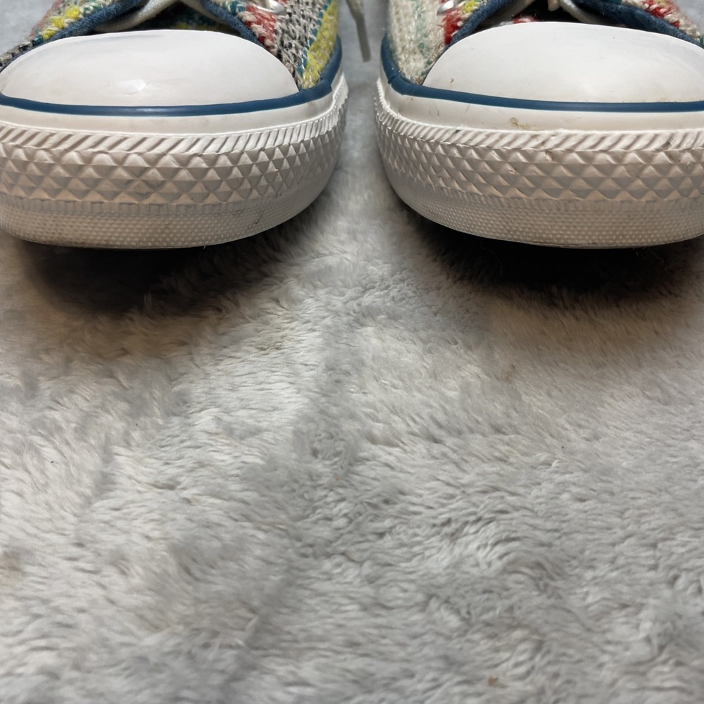 Converse All Star Womens Tweed Sneakers Sneakers Sz 9 Red Yellow Stripe Low Top - Picture 2 of 8